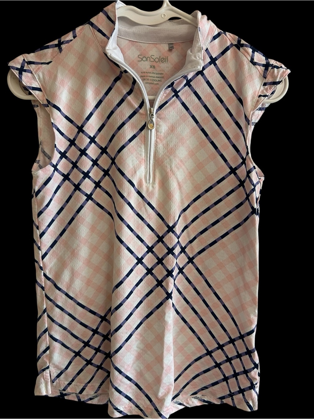 San Soleil size XS Womens Pink Plaid Sleeveless top